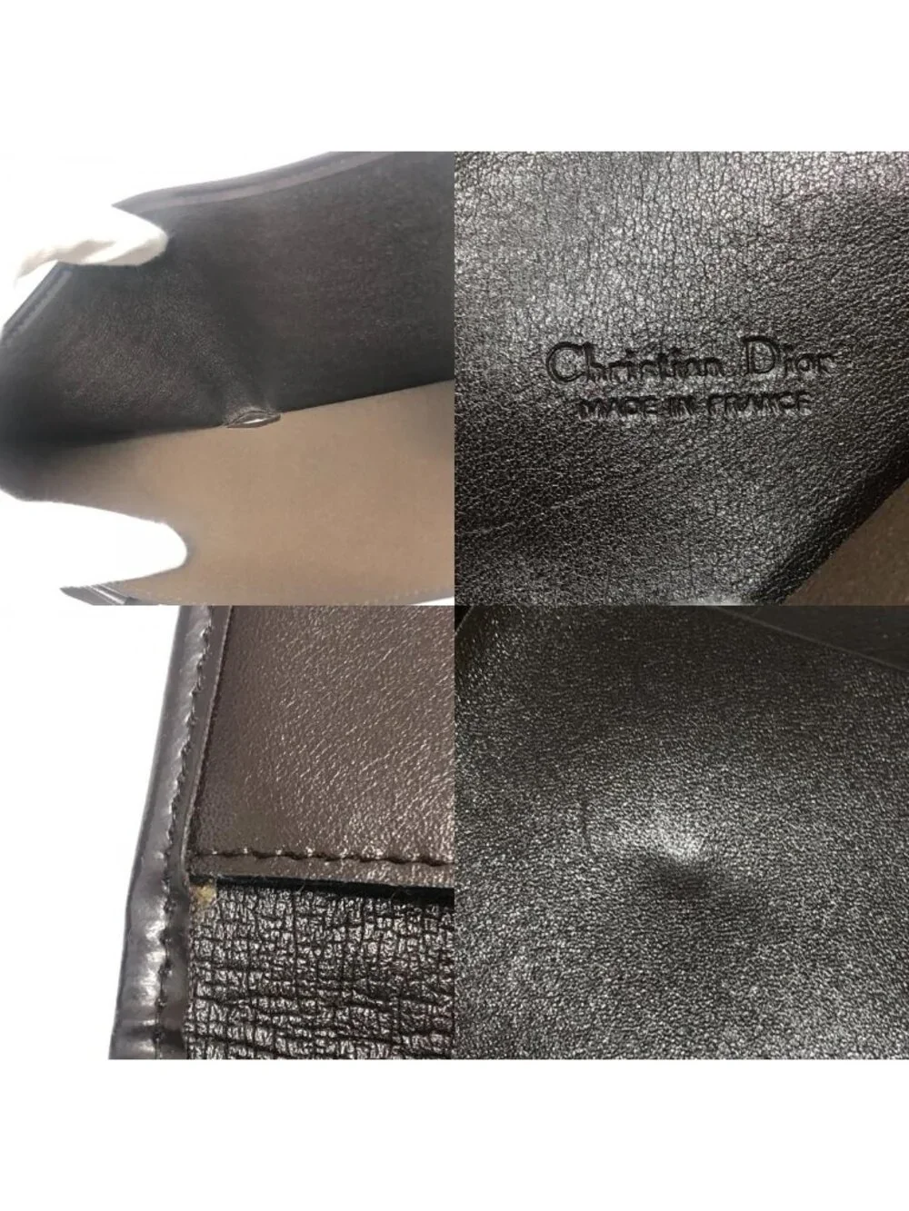 Dior Trifold Wallet Trotter Pattern Canvas Brown